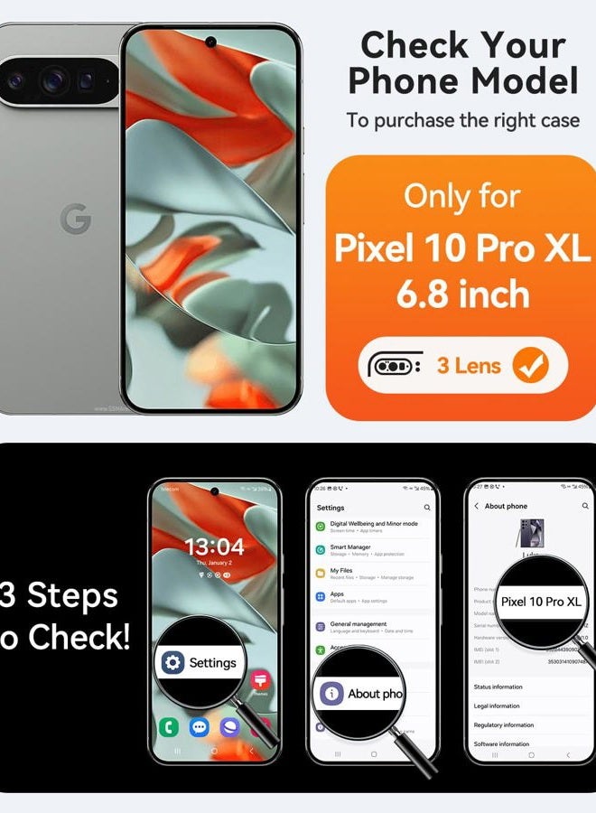 CANSHN Magnetic for Google Pixel 10 Pro XL Case(6.8") with Durable Metal Stand, Upgraded [Full Camera Protection] Translucent Matte Back, Hard Case Cover, Black - Image 2