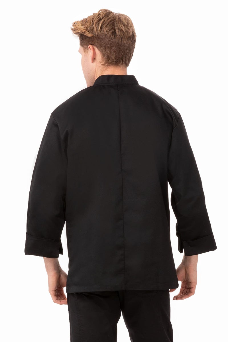 Chef Works Men's Montpellier Chef Coat, Black, Small - Image 2