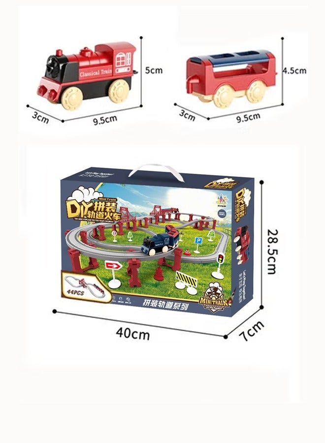 90cm electric rail train playset Electric high-speed rail train toys Assemble the rail train set Model train toys Train toys with tracks Birthday present Toys for boys(blue)