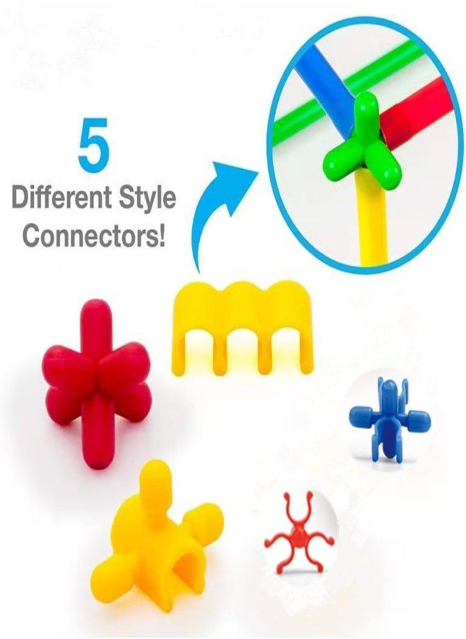 MIXDE 400-Piece Manual DIY Splicing Of Building Blocks Toy, Children's 4D Space Straw Toys, Interlocking Plastic Toy Set  - Image 4