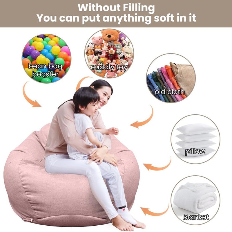 Highdi Adult Bean Bag Chair 90 x 110 cm (without filling) – Rosa Bean Bag Cover for Indoor and Outdoor Use for Children Giant Fabric Living Room (without filling) - Image 5
