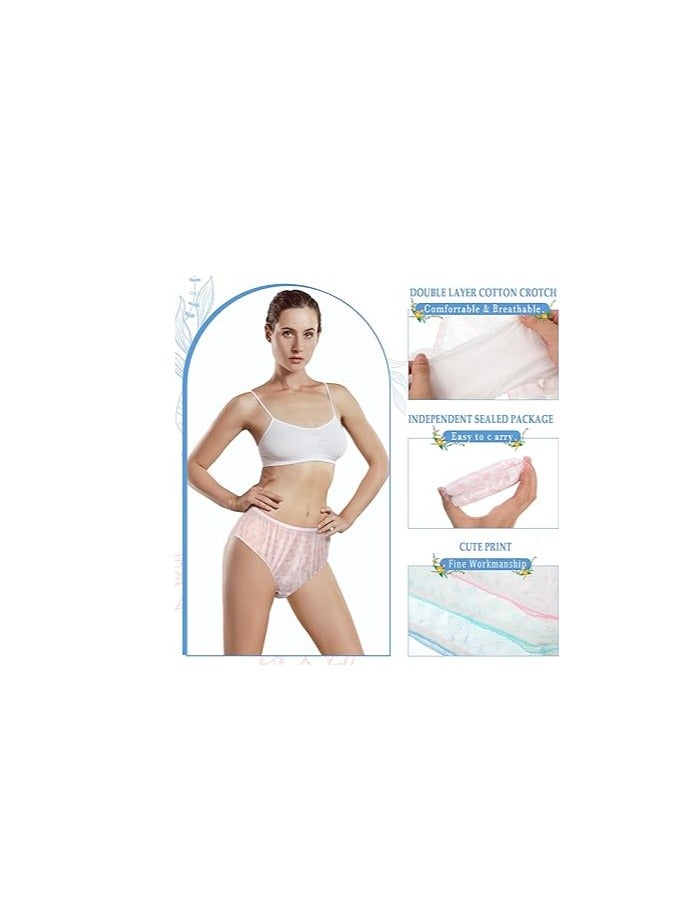 SOLARAE 35 Pcs Women Disposable Underwear, Nonwoven Ladies Briefs Panties, Disposable Wash-Free Underwear, Ladies Discreet Panties, Individually Packed, for Travel Spa Hotel Hospital(XL) - Image 3