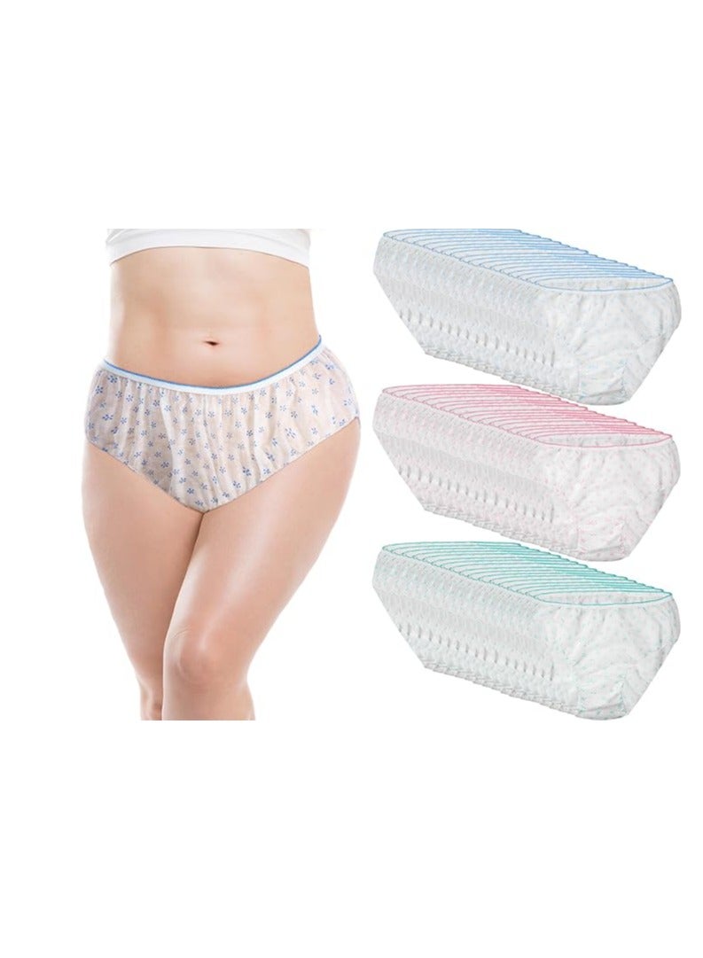 SOLARAE 35 Pcs Women Disposable Underwear, Nonwoven Ladies Briefs Panties, Disposable Wash-Free Underwear, Ladies Discreet Panties, Individually Packed, for Travel Spa Hotel Hospital(XL) - Image 1