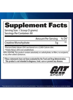 GAT SPORT Creatine Monohydrate Powder - Unflavored - (300g)  - Image 2