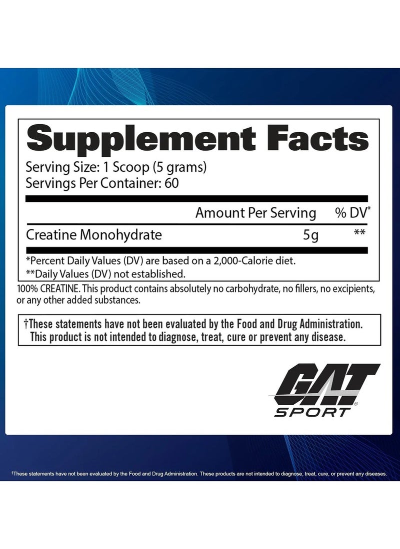 GAT SPORT Creatine Monohydrate Powder - Unflavored - (300g)  - Image 2