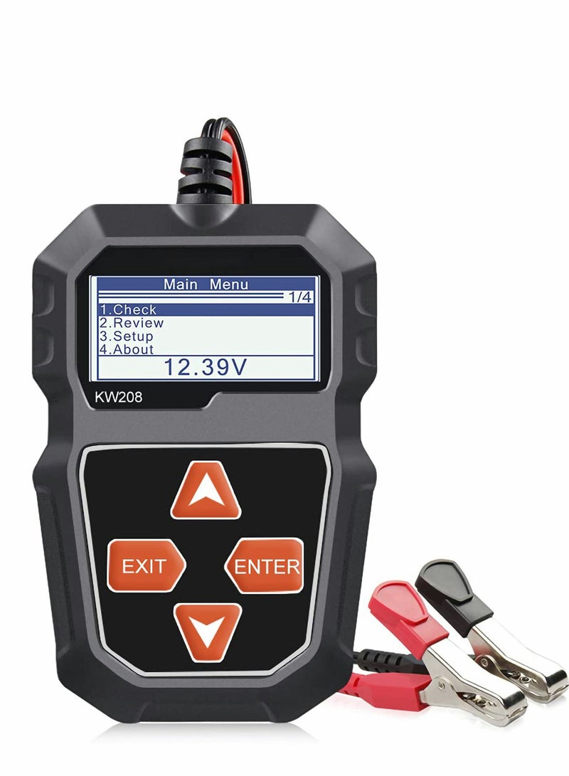 Excefore 12V Car Battery Tester, 100-2000 CCA Load Tester Automotive Alternator Digital Auto Analyzer Charging Cranking System for Truck Marine Motorcycle SUV Boat - Image 1