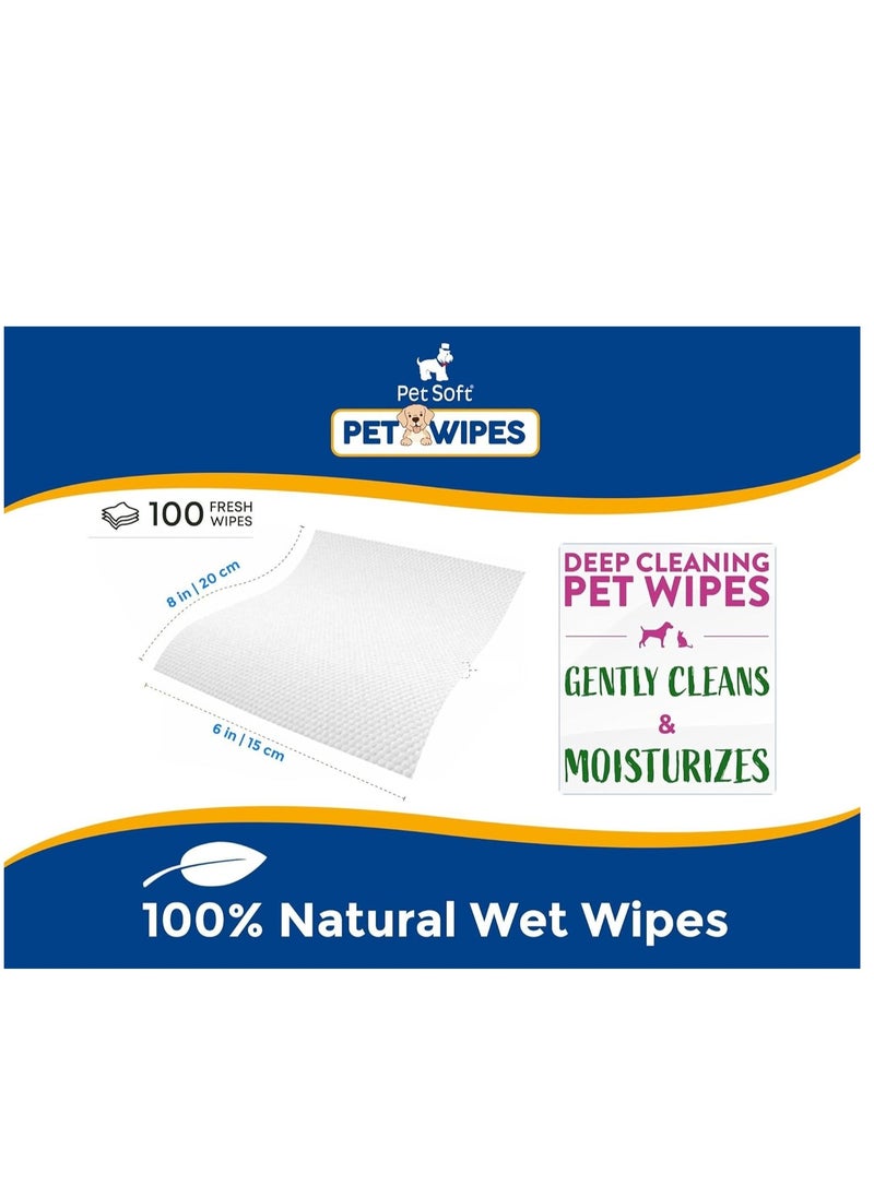 Generic - Premium Pet Soft Wipes - Hypoallergenic, Extra Thick, Deodorizing, Grooming Wipes for Dogs and Cats - 100 Sheets - Image 1