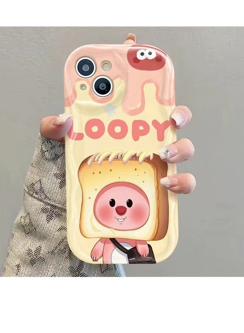 NIBEMINENT Toast Beaver Protective TPU Case Cover For iPhone 16 Pro, Cream White