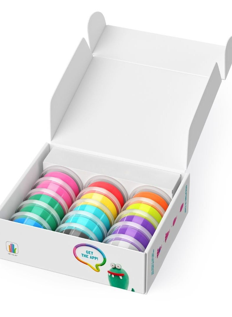 HEY CLAY Monsters Set-Colourful Modeling Kids-Air Dry Clay Kit 15 cans and Sculpting Tools with Fun Interactive Instructions App, Multicoloured - Image 3