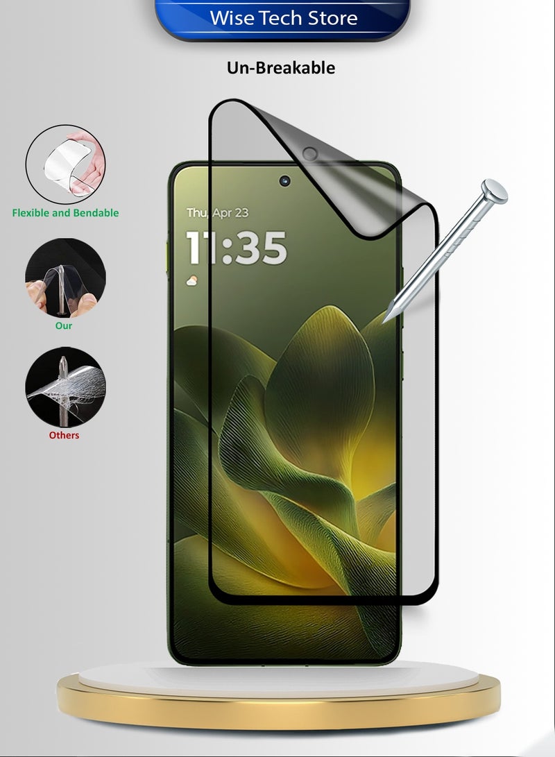 Wtech Motorola Edge 70 5G 2025 Premium Nano Ceramic Full Glue Full Cover Matte Flexible Screen Protector (MSCNMN) - Clear/Black - Image 3