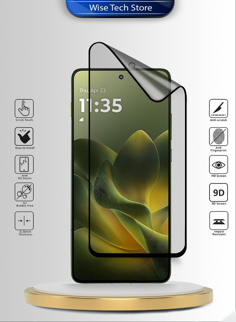 Wtech Motorola Edge 70 5G 2025 Premium Nano Ceramic Full Glue Full Cover Matte Flexible Screen Protector (MSCNMN) - Clear/Black - Image 2