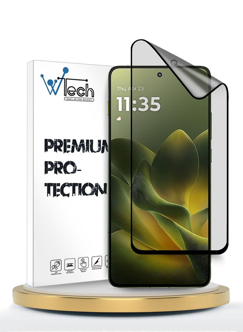 Wtech Motorola Edge 70 5G 2025 Premium Nano Ceramic Full Glue Full Cover Matte Flexible Screen Protector (MSCNMN) - Clear/Black - Image 1