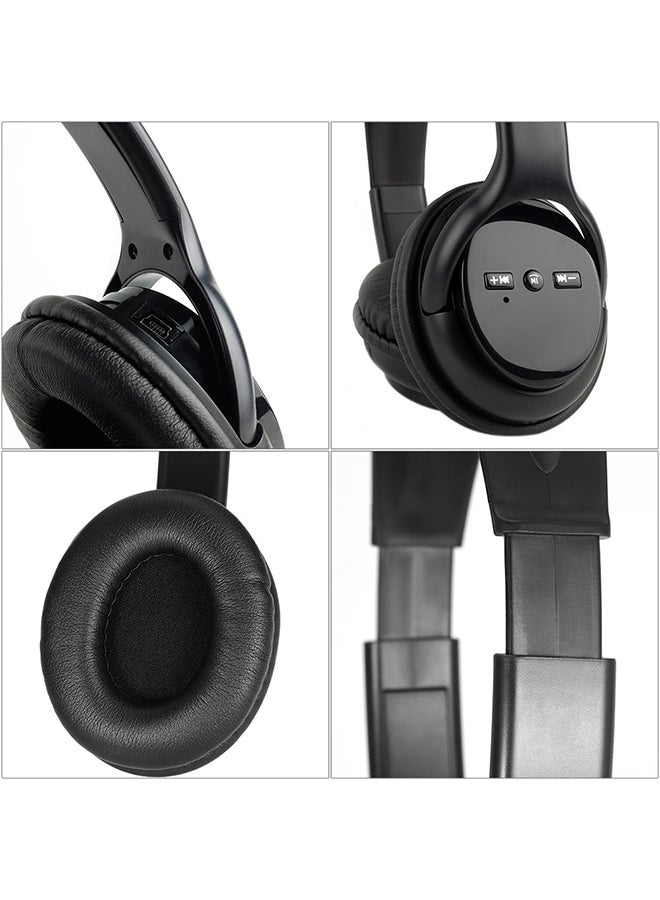 سماعات بخاصية البلوتوث بتصميم يغطي الأذن ومزودة بميكروفون أسود - Image 4