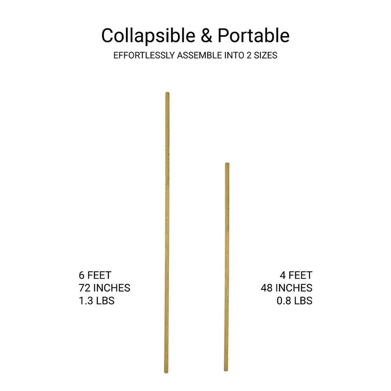 HSP 4' & 6' Collapsible Portable Foam Padded and Bendy Yoga Stick and Posture Pole for Deep Stretch, Flexibility, Mobiity Exercises, Balance, and Strength - Image 2