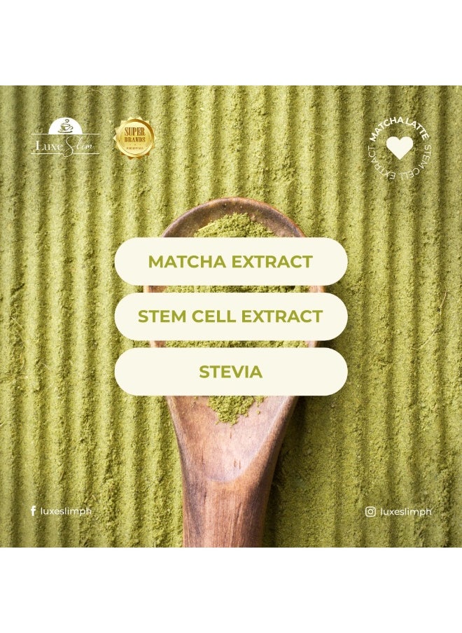 Luxe Slim Luxe Slim Matcha Latté 10 Sachets | Stem Cell Extract | Stevia Sweetened | Green Tea Superfood Drink for Energy & Wellness | 21g Each  - Image 4