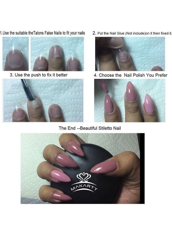 JR 100 Pcs False Nail Tips Set - Professional Acrylic Gel Extension - Image 3