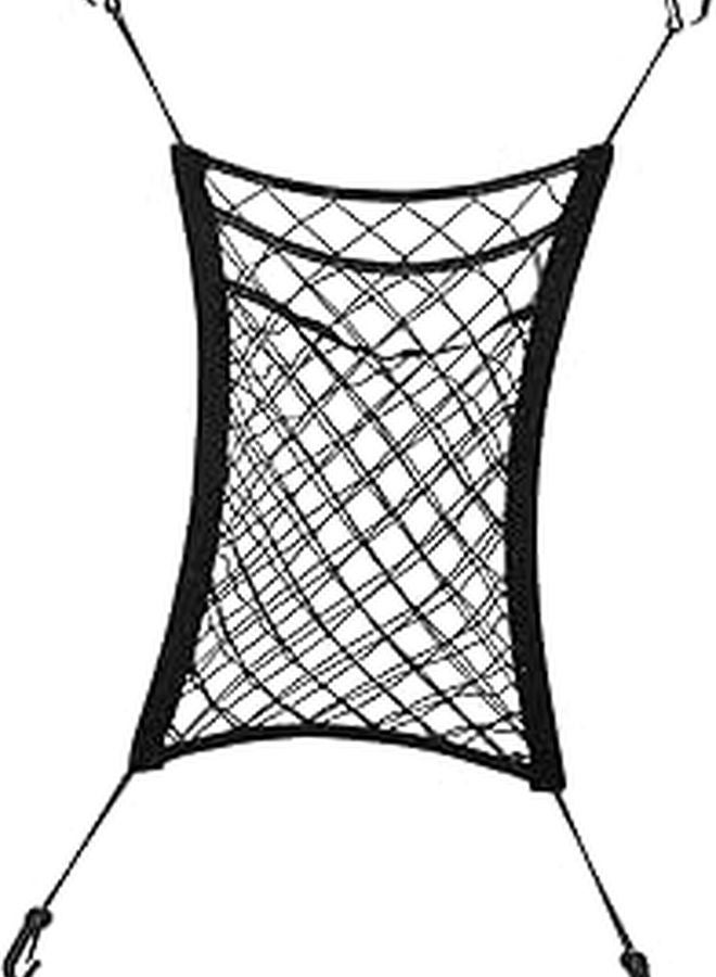 Universal Car Seat Organizer Mesh Net With Hooks For Front Seat Storage - Image 1