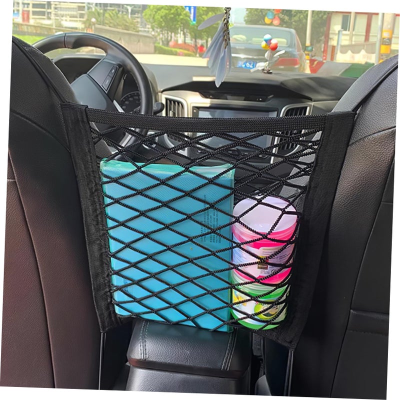 Universal Car Seat Organizer Mesh Net With Hooks For Front Seat Storage - Image 5