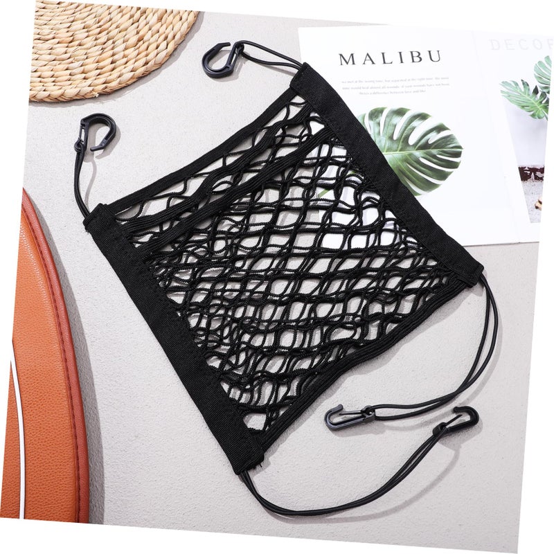 Universal Car Seat Organizer Mesh Net With Hooks For Front Seat Storage - Image 3