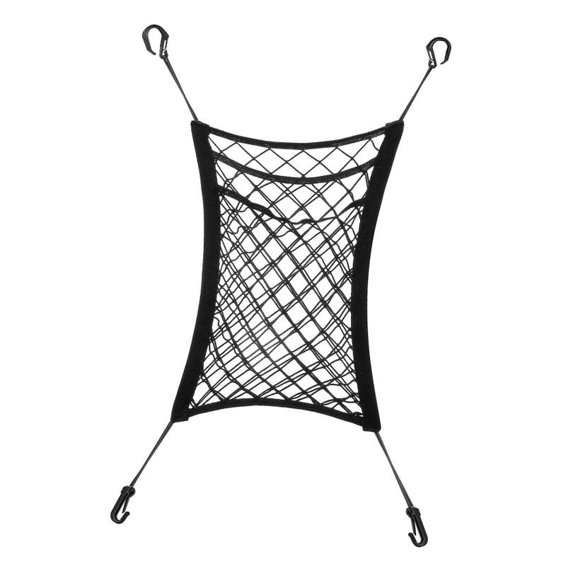 Universal Car Seat Organizer Mesh Net With Hooks For Front Seat Storage - Image 2
