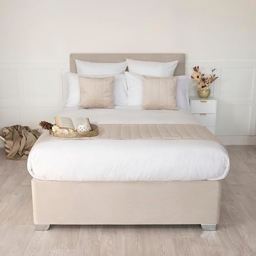 Belledorm Box Spring Cover - Transform Your Bed with This Fully Elasticated Faux Suede & Stretch Wrap-Around 4 Sides Bed Skirt (Linen, Twin/Twin XL) - Image 3