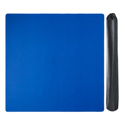 GUSTARIA Large Mahjong Mat with Black Carrying Bag (Blue,31.5 inches), Anti Slip and Noise Reduction Table Cover for Mahjong, Poker, Card Games, Dominoes, Board Games, Slip Resistant Mat - Image 1