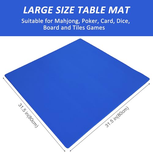 GUSTARIA Large Mahjong Mat with Black Carrying Bag (Blue,31.5 inches), Anti Slip and Noise Reduction Table Cover for Mahjong, Poker, Card Games, Dominoes, Board Games, Slip Resistant Mat - Image 2
