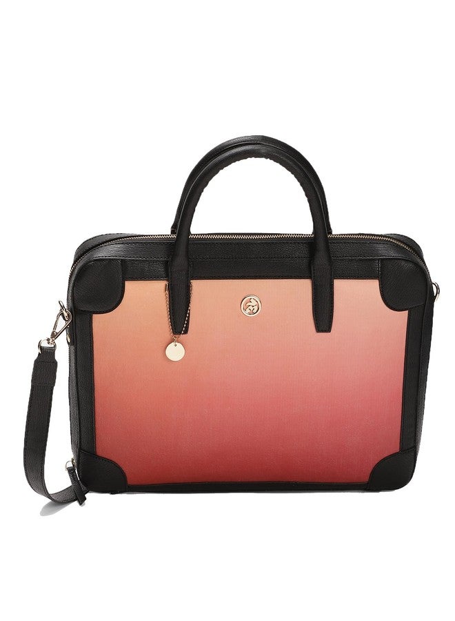 Label RITU KUMAR Red Dusk & Dawn Laptop Bag - Image 2