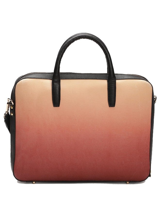 Label RITU KUMAR Red Dusk & Dawn Laptop Bag - Image 4