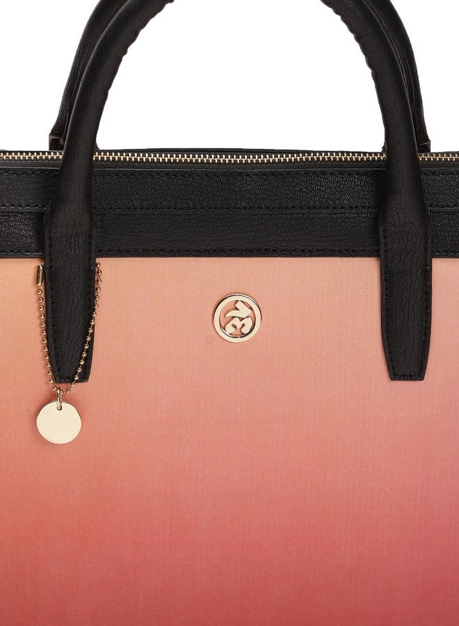 Label RITU KUMAR Red Dusk & Dawn Laptop Bag - Image 5