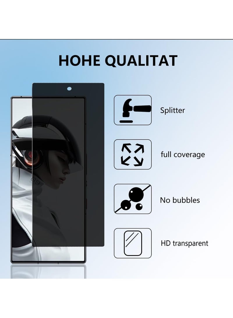 general [2 Pack] Privacy Screen Protector Compatible with ZTE Nubia Red Magic 9 Pro/Red Magic 9 Pro Plus, 9H Hardness HD Anti-Scratch Anti-Fingerprint Anti-Spy Tempered Glass - Image 3