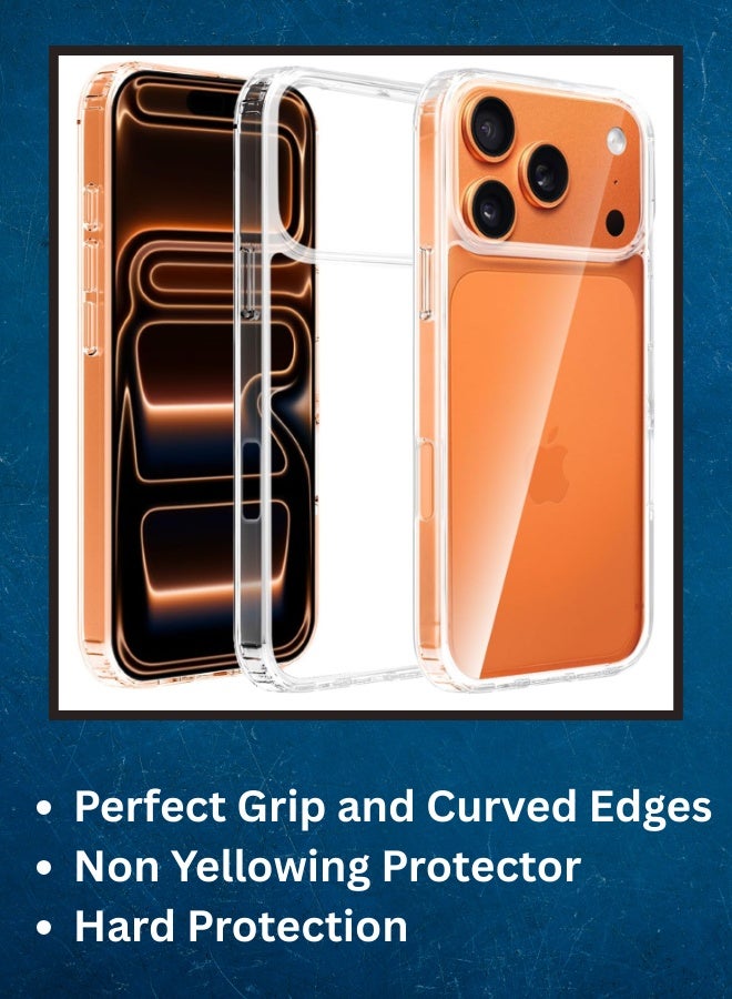 iPhone 17 Pro Max Clear/Transparent Case Cover with Military Grade Protection | Non-Yellowing TPU | Full Camera Lens Guard | Ultra Slim Extra | Raised Edge Clear - Image 2