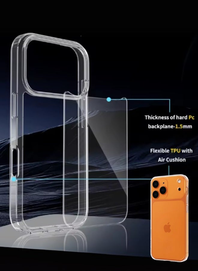 iPhone 17 Pro Max Clear/Transparent Case Cover with Military Grade Protection | Non-Yellowing TPU | Full Camera Lens Guard | Ultra Slim Extra | Raised Edge Clear - Image 5