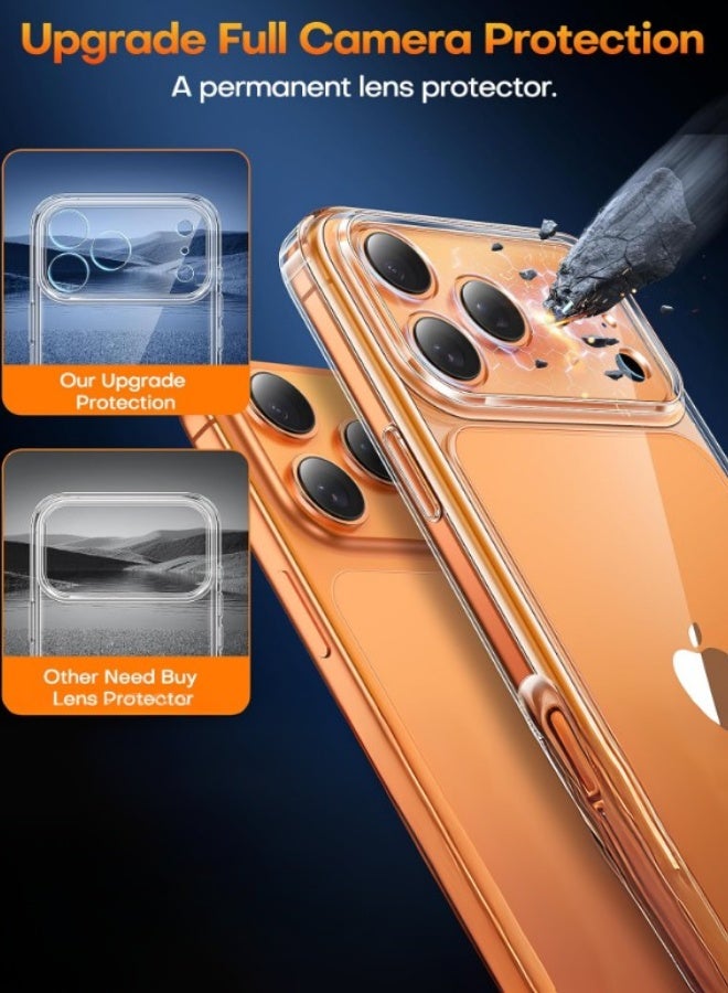 iPhone 17 Pro Max Clear/Transparent Case Cover with Military Grade Protection | Non-Yellowing TPU | Full Camera Lens Guard | Ultra Slim Extra | Raised Edge Clear - Image 3