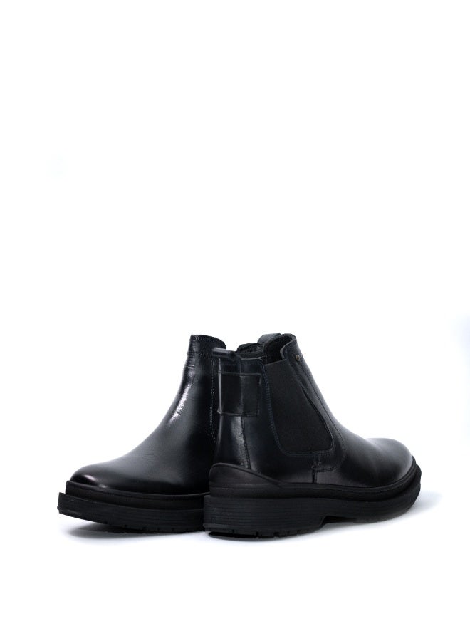 Levent Genuine Leather Half Boot For Men - Black - Image 1