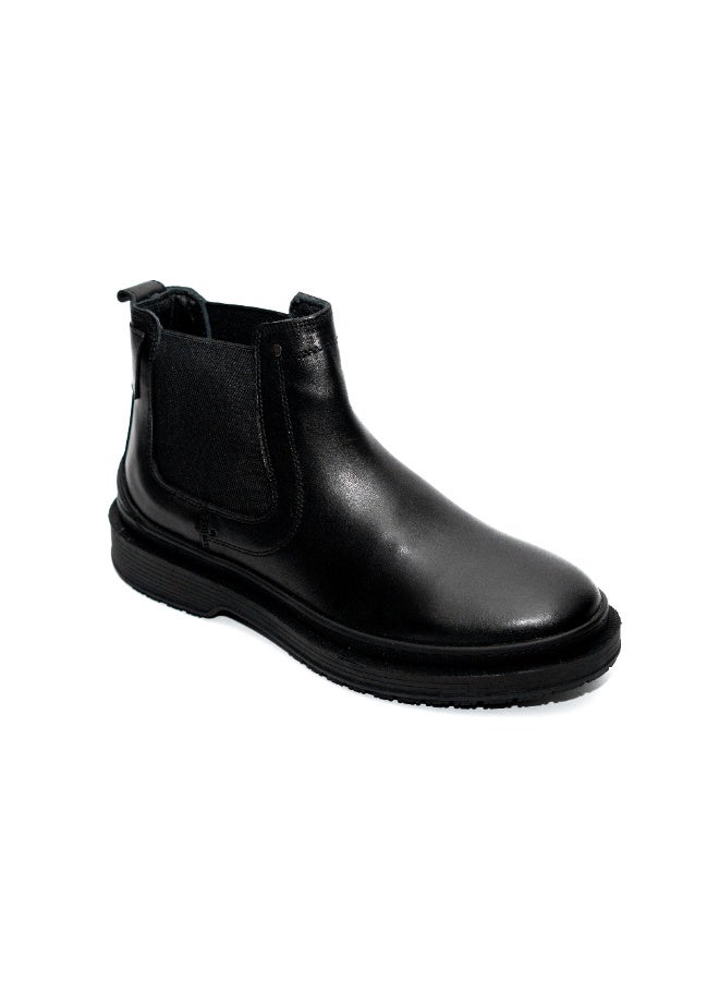 Levent Genuine Leather Half Boot For Men - Black - Image 2