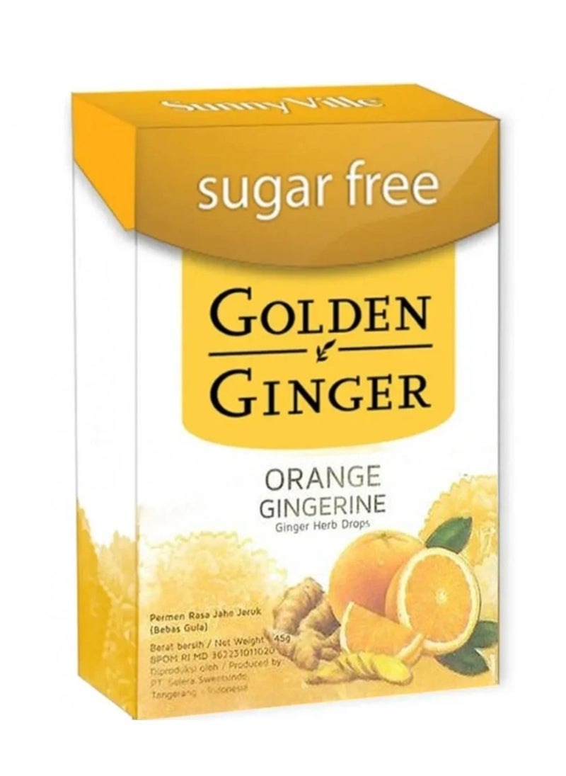 GOLDEN GINGER Orange Ginger Sugar Free, sore throat 45g  - Image 1