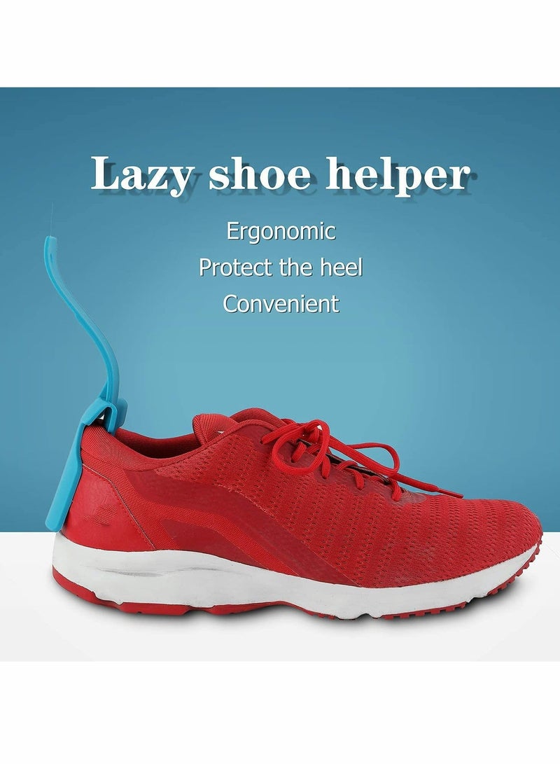 Lazy Shoe Assistant, Portable Sock Slider Handle Shoehorn, One Size Fits The Elderly And For Daily Use (Blue)  - Image 4