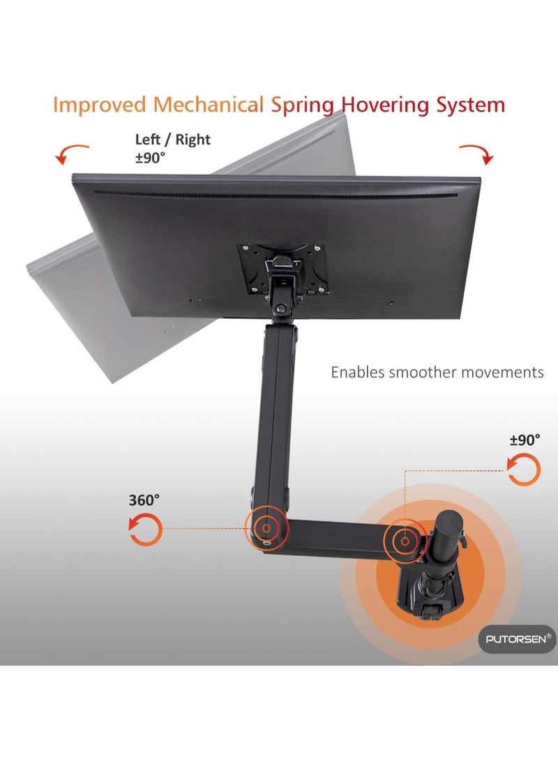 Newstar Single Monitor Arm Desk Mount – Spring-Assisted, Height Adjustable, Full Motion for 17″–32″ LED/LCD Screens – VESA 75×75/100×100 – Clamp & Grommet Base – Holds up to 8 kg LDT20-C012P - Image 4