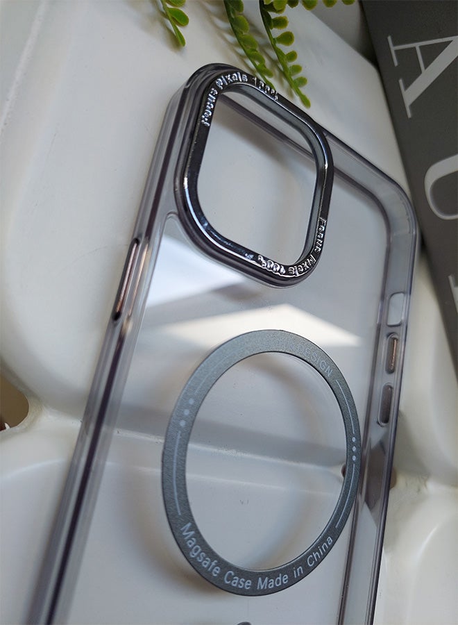 Premium Shockproof MagSafe Case for iPhone 14 with Metal Camera Frame – Stylish Transparent Magnetic Mobile Cover for Men, Women & Youth – Anti-Fingerprint, Camera Protection, Drop Resistant (Grey) - Image 4