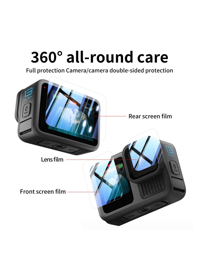 General For GoPro13 Accessory Kit: Silicone Case + Dustproof Lens Cap + 2 Sets of Tempered Film + Battery Side Cover + Carrying Case  - Image 5