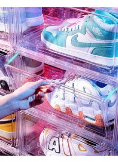 Captaintech Shoe Boxes Acrylic Shoe Boxes Clear Hard Plastic Shoe Storage Boxes Shoe Boxes Clear Plastic Stackable Size 13 Shoe Boxes with Lids Clear 6pc  - Image 1