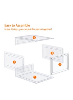 Captaintech Shoe Boxes Acrylic Shoe Boxes Clear Hard Plastic Shoe Storage Boxes Shoe Boxes Clear Plastic Stackable Size 13 Shoe Boxes with Lids Clear 6pc  - Image 4