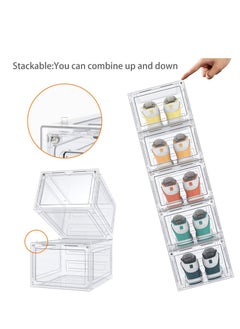 Captaintech Shoe Boxes Acrylic Shoe Boxes Clear Hard Plastic Shoe Storage Boxes Shoe Boxes Clear Plastic Stackable Size 13 Shoe Boxes with Lids Clear 6pc  - Image 5