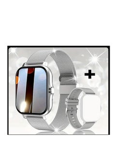 AROAQ Smart Watch, Graysemilan Waterproof Fitness Tracker Watch, Bluetooth Calls Digital Smartwatch, Large Display Wristwatch Watches For Men And Women, Silver  - Image 1