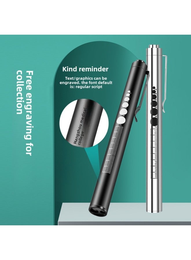 Multifunctional Ophthalmology Pupil Lamp Stainless Steel Press Switch USB Rechargeable Yellow And White Dual Light Source Doctor Flashlight-Colour:Medical Special Pupil Pen Light  - Image 1