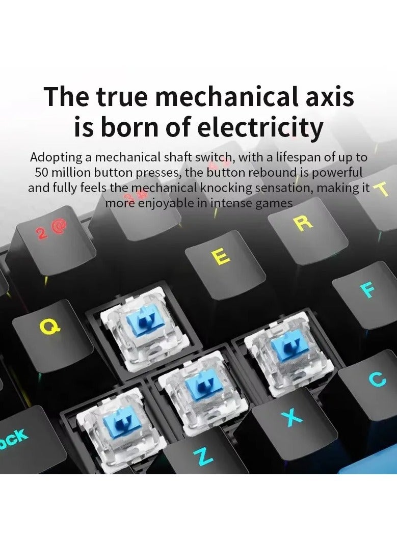 AROAQ K68 Wired Mechanical Gaming and Office Keyboard with 10 Colorful LED Lighting Modes Compatible with Windows and Apple iOS  - Image 4