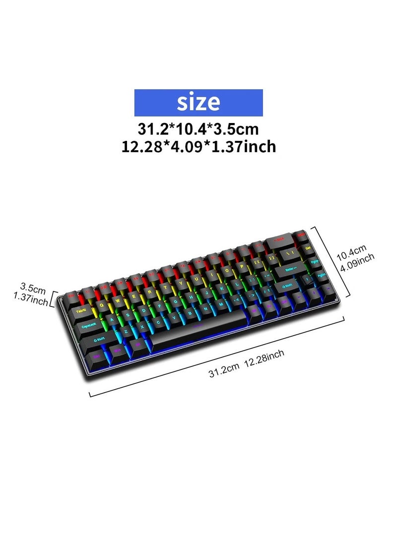 AROAQ K68 Wired Mechanical Gaming and Office Keyboard with 10 Colorful LED Lighting Modes Compatible with Windows and Apple iOS  - Image 5