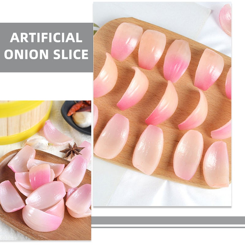 10pcs Lifelike Artificial Onion Slices Onion Ornament Fake Food Prop Vegetable Decoration - Image 2