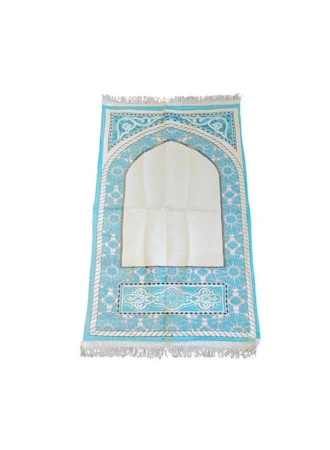 سليكو سجادة صلاة بنمط أنيق وجودة عالية من مموري فوم تركوازي وأبيض 2.5 × 70 × 110 سم 800100119